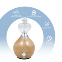 Diffuseur d'arômes sans eau à brancher, base en bois, lumière colorée automatique, pour la maison, le bureau, la chambre