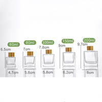 Carré 50ml 100ml 150ml 200ml 250ml Aroma Parfum Bouteille Désodorisant Diffuseur Bouteille En Verre Reed Parfum Diffuseur Bouteille