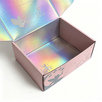Scatola Rosa per Spedizioni con Stampa Olografica Laser Personalizzata, Scatole in Cartone Ondulato per Imballaggio di Prodotti Cosmetici e Unghie
