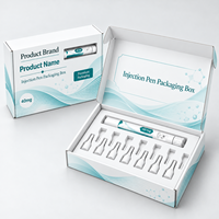 Boîte d'emballage personnalisée pour stylo injecteur PPepti avec doublure en EVA, boîte de rangement pour aiguilles médicales, boîte pliable pour avion avec impression