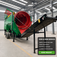 Crible mobile à grande capacité, robuste, pour la séparation des couches supérieures de terre, du compost, des déchets de construction, du sable et du gravier