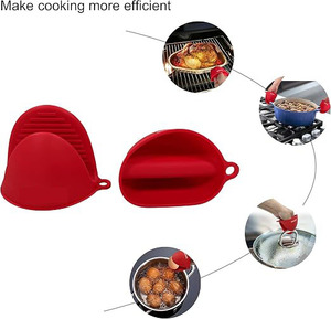 LA Custom Logo Heat Resistant Mini <b>Silicone</b> Pinch Oven Mitt Non-Slip Finger Grip Pot Holder for Kitchen Baking OEM ODM - Product Image 1