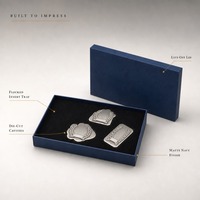 Boîte d'emballage rigide personnalisée pour broches, avec couvercle et base, intérieur floqué en velours, pour bijoux et emballages de souvenirs de marque