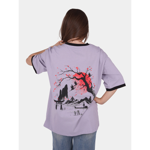 เสื้อยืดลำลองทรงปกติ สีม่วงลาเวนเดอร์ สไตล์สตรีทแวร์ ใส่ได้ทั้งชายและหญิง ผลิตจากผ้าฝ้าย 100% เป็นมิตรต่อสิ่งแวดล้อม สวมใส่สบาย เหมาะสำหรับใส่ในชีวิตประจำวัน ผลิตจากโรงงานโดยตรง - Product Image 2