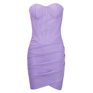 Fournisseur de robes de soirée d'été, <span class=keywords><strong>robe</strong></span> élégante bleu royal sans bretelles, style corset, mini-<span class=keywords><strong>robe</strong></span>, idéale pour les soirées en boîte de nuit - Product Image 5