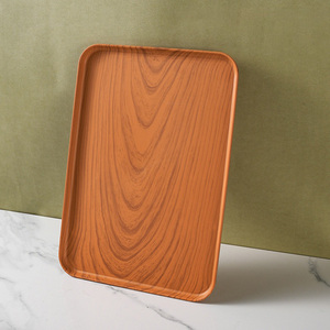 <span class=keywords><strong>Plateau</strong></span> de service en PP de qualité alimentaire, imitation bois, imperméable, pour la maison, la cuisine, le restaurant, les fruits, les desserts, le thé, le café, les boissons - Product Image 4