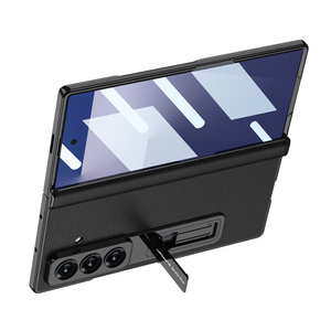 เคสโทรศัพท์แบบพับได้สำหรับ ZFold7/8 Ultra ป้องกันหน้าจอ ฝาปิดแม่เหล็ก หนังเรียบ ป้องกันการตกกระแทกได้อย่างเต็มที่ - Product Image 4