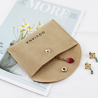 Pochette à Bijoux en Velours Ivoire avec Coussinet, Emballage Personnalisé pour Bijoux avec Logo pour Présentoir de Colliers et Bijoux