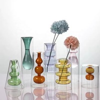 Vente en gros, verre rond Simple, bleu, gris, noir, 100ml, flacon vide de parfum à roseaux diffusables, flacon en verre, 200ml