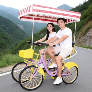 Vélo familial haute performance, stable et durable avec auvent <span class=keywords><strong>pour</strong></span> les courses au marché en plein air et les trajets à vélo - Product Image 2