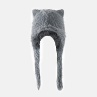Lady Autumn Winter Warme Ohren Mütze mit 3D gestickten Plüsch Katzen ohren Gestrickte Gehörschutz Mütze für Strand und Business