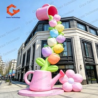 Décoration florale gonflable de haute qualité, modèle de tulipe gonflable colorée, décoration florale gonflable