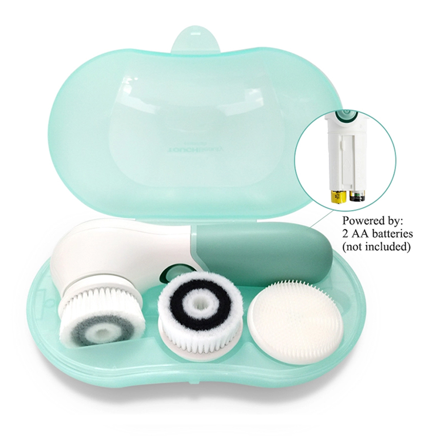 TOUCHBeauty TB14838 3 сменные головки 2 Скорости Водонепроницаемые силиконовые Очищающая щетка для лица с ящик для хранения
