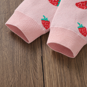 Mimixionong OEM 겨울 가을 부티크 키즈 의류 도매 스웨터 가디건 소녀 어린이 긴 소매 딸기 코트 니트웨어 - Product Image 5