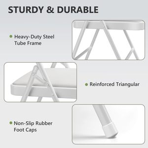 Hotel Outdoor Plastic <b>Foldable</b> Wedding Party Banquet Chairs Stackable Folding <b>Tables</b> and Chairs for Events Birthday Party - Product Image 3