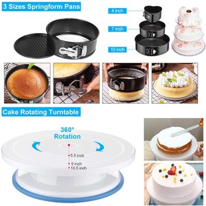 493 cái bánh trang trí công cụ Kit Pastry Baking đồ dùng với xoay bàn xoay đứng, vòi phun, thìa, bánh cup, đo lường thìa - Product Image 3