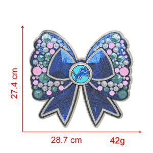 Patch brodé personnalisé des Saints de la Nouvelle-Orléans avec nœud, paillettes et sequins, pour le jour du match, pour artisanat textile DIY, 32 équipes - Product Image 2