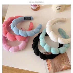 Hot Selling <b>Sponge</b> Cloud Twist Headband Towel Velvet High Crown Hair Hoop for Face Washing Makeup <b>Bathing</b> Hair Fixing Headband - Product Image 4