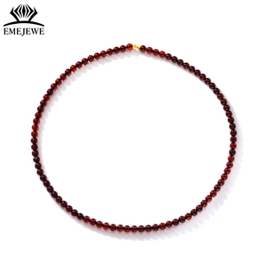 Collar de Ámbar Sanguino Báltico Natural Delicado de 5.1g y 40.5cm, Regalo Religioso, Cuentas Redondas de 4-5mm, Gargantilla Unisex para Uso Diario - Product Image 1