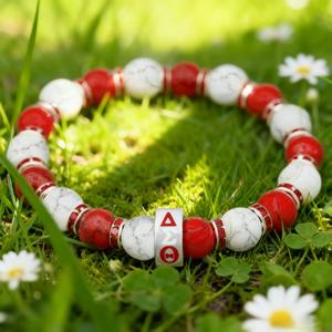 Aanpasbare Delta Lieve Griekse Studentenvereniging Handgemaakte Elastische Hanger Parel Armband Studentenvereniging Kralen Sprankelende Armband Cadeau - Product Image 3