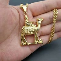 אופנה זהב גמל שרשרת תליון טיטניום פלדת מצרית תליון