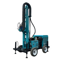 Machine de forage de puits d'eau hydraulique sur roues, alimentée au diesel, modèle FY-350L, du fabricant chinois, avec moteur, boîte de vitesses et pompe, profondeur de forage 350m, rapide