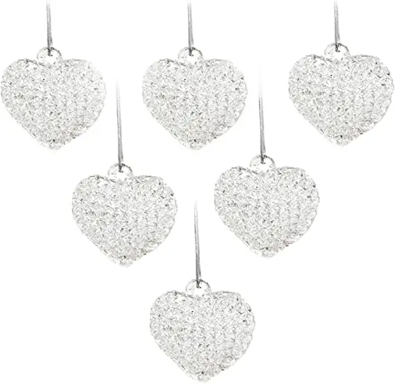 2023 Sehr beliebte Ornamente Spinning Glass Heart Weihnachts schmuck Valentinstag Ornamente