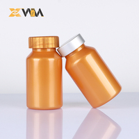 Récipient HDPE noir direct d'usine 150-200ml avec capuchon à double verrouillage, pot de col de 47mm bouteille de supplément