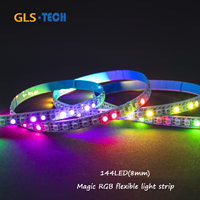 Bande LED adressable WS2812B 144 LED/m - 5V SMD3535 Ultra Fine, Lumière Pixel RGBIC Couleurs Rêves pour Rétroéclairage TV DIY et Décoration Gaming