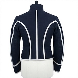 Men's Dark Blue Waterproof Reversible <b>Woolen</b> Overcoat Button Front Trench Jacket OEM Custom Outerwear - Product Image 5