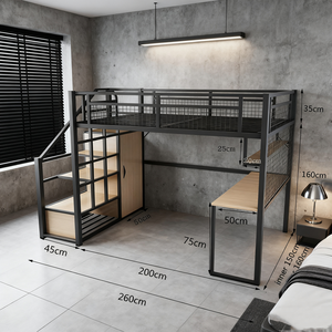 Nouveau design <span class=keywords><strong>de</strong></span> mobilier <span class=keywords><strong>de</strong></span> chambre à coucher <span class=keywords><strong>lit</strong></span> mezzanine en métal personnalisé pour hôtel/auberge/appartement/utilisation domestique <span class=keywords><strong>lit</strong></span> superposé - Product Image 5