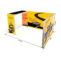 Stand d'exposition SEG avec éclairage rétroéclairé, 10x10, portable, en aluminium durable, impression personnalisée, exposition, salon professionnel, publicité
