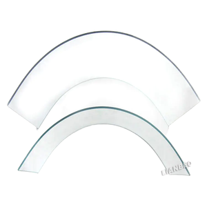 Plaque de verre trempé incurvé R250 de 800 mm, épaisseur 8 mm, décoratif, transparent, pour usage industriel, médical, bureau, salle de bain, cuisine, salon - Product Image 1
