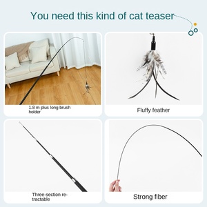 1.8M Hengel Interactieve Elektronische Kattenpaal Simulatie Vogel Roterende Angstaanjagende Stok Automatisch Kattenspeelgoed - Product Image 4