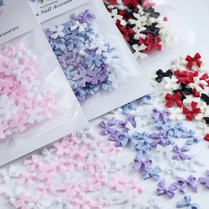50 pièces/sac rose blanc ruban arc ongles breloques coréen rouge pièces Nail Art cravate décoration Kawaii accessoires <span class=keywords><strong>manucure</strong></span> conception fournitures - Product Image 3
