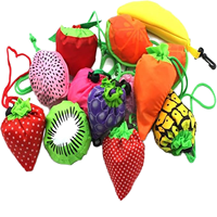 Fabriek levert ecologische fruitvormige herbruikbare polyester opvouwbare tas met aangepast logo voor reizen