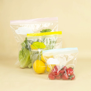 Transparent PE Zipper Storage <b>Bags</b> Double Seal BPA Free Recycled Materials for Food Freezer Exhibition Use - Product Image 1