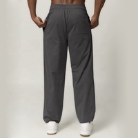 Automne hiver hommes 100% coton cordon vêtements de course actifs pantalons de survêtement décontractés évacuation de l'humidité entraînement survêtement pantalon avec poches