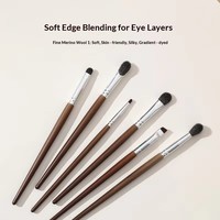 Ensemble de 6 pinceaux à maquillage pour les yeux en poils de chèvre, professionnels, naturels, XGF, pour estomper les fards à paupières, kit de pinceaux pour estomper les détails des yeux