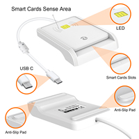 ZOWEETEK OTG móvil USB C/tipo C 2 en 1 lector de tarjetas con Chip inteligente escritor sin contacto e interfaz de contacto lector de pago de crédito