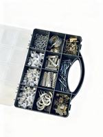 Kit complet d'outils manuels pour la maison au quotidien, boîte de crochets, assortiment de vis autotaraudeuses, crochets à œil, clous à fil, crochets à coupelle, crochets pour cadres, OEM