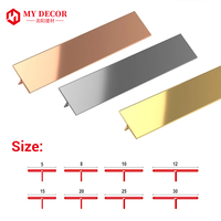 Échantillons Gratuits - Profilé en Acier Inoxydable en Forme de T pour Bordure de Carrelage, Bande de Finition Métallique pour Carrelage Céramique