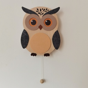Decoración de Pared de Madera Nórdica para Cuarto Infantil con Luz, Lámpara de Pared Decorativa con Forma de Búho, Funciona con Pilas AA, Interruptor de Cable para Jalar, para Habitación Infantil - Product Image 4