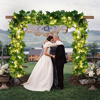 Guirlande de feuilles de lierre artificielles avec lumières LED féériques pour la décoration de la maison, de la chambre, des murs, des mariages, des fêtes, des événements, des jardins hawaïens