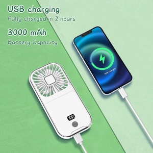 Portable 3000mAh Power Bank with Foldable Mini Handheld <b>Fan</b> 3-Speed USB Charging Rechargeable for Outdoor Use Car & Wearable - Product Image 3