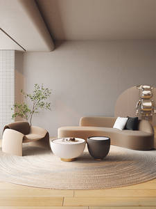 Sofá Curvo de Madera, Estilo Moderno y Simple, para Apartamentos Pequeños, Creativo, Color Marrón, para Tiendas de <span class=keywords><strong>Ropa</strong></span>, Salones de Belleza, Oficinas, Hoteles, Áreas de Descanso - Product Image 1