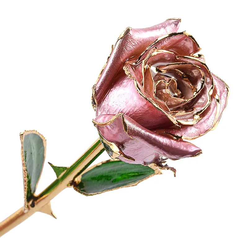 Flores de ouro rosas preservadas naturais, rosas em ouro real, folha de ouro 24k, presentes para rosa preservadas com haste