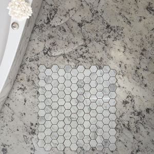 Tuile de mosaïque <span class=keywords><strong>en</strong></span> marbre blanc et gris Hexagone de mosaïque du siècle pour Villa Appartement Hôtel-<span class=keywords><strong>Dalle</strong></span> de Calcite - Product Image 6