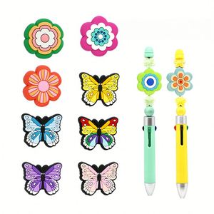 DIY Floral Butterfly Soft PVC Charms for <b>Pens</b> Jewelry Making & Craft Projects - Product Image 1