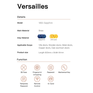 سيبا الفاخرة سلسلة فرساي V601-الياقوت 24K الذهب المصنوعة يدويا - Product Image 6